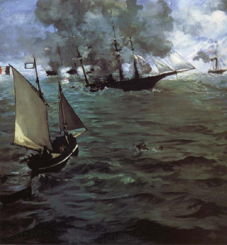 Edouard Manet Alabama and Kearsarge Norge oil painting art